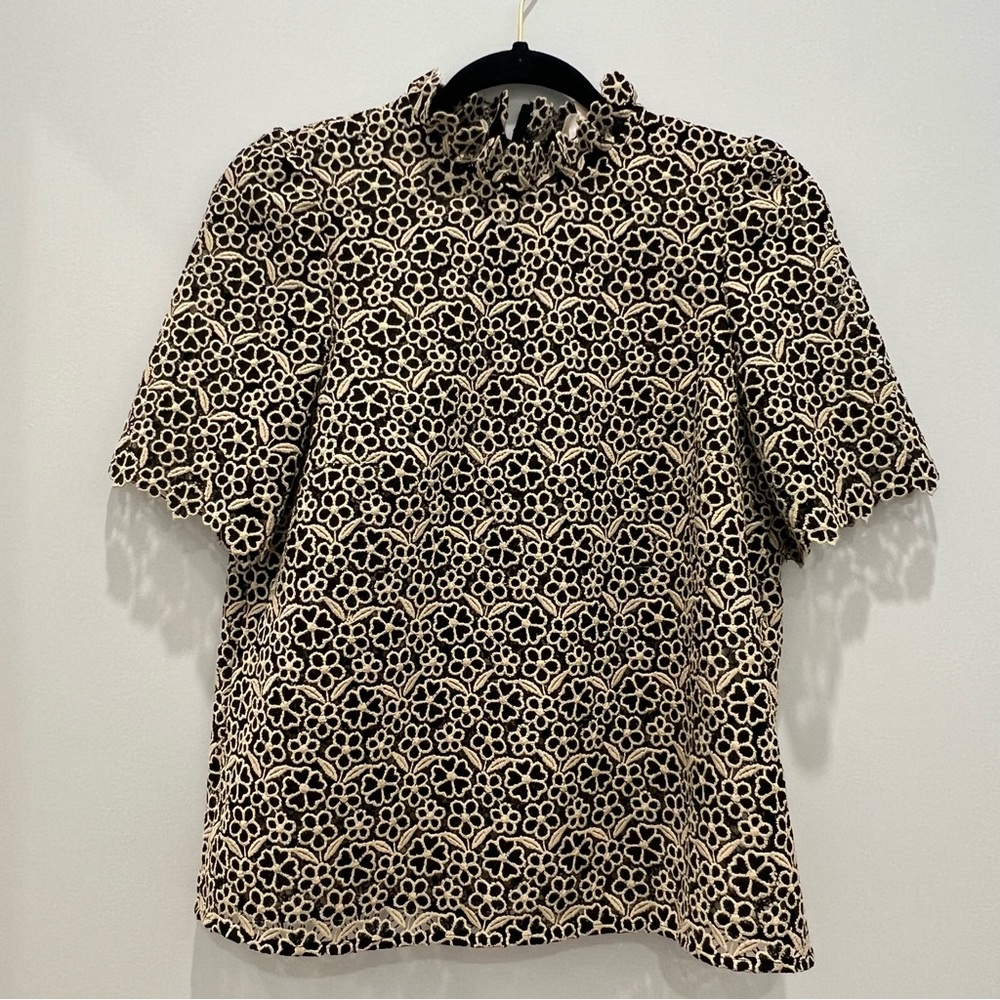 Sezane Lisana Blouse Black/Ecru